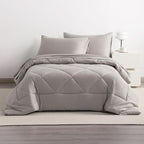 NTBAY Twin Comforter Set with Sheets, 5 Pieces Soft and Breathable Twin Bedding Set, Twin Bed in a Bag, Down Alternative Comforter Set Solid Color All Season, Kids Bedding Set, Smoke Grey