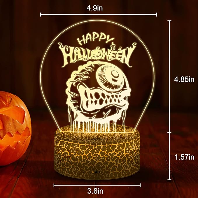 Halloween Decorations Limited Edition Scary Eyeball Decoration Indoor, Desk Visual 3D Lamp Night Light with Remote, Multiple Colour & Flashing Modes and Brightness Adjusted