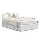 Graco Teddi 5-in-1 Convertible Crib (White with Driftwood) – GREENGUARD Gold Certified, Converts to Daybed, Toddler & Twin Bed with Headboard and Footboard, Adjustable Mattress Height