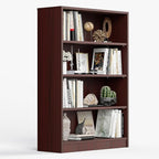Farini 4 Shelf boockase Display Bookcase Freestanding Wooden Bookshelves for Home Office Living Room,48 Inch Height,Mahogany