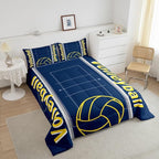 Feelyou Volleyball Bedding Set Queen Size Sports Game Comforter Set for Kids Boys Girls Decor Volleyball Player Comforter Microfiber Sports Gaming Duvet Set Bedroom Quilt Set