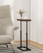 TUTOTAK End Table, Side Table, Tall Couch Table, Sofa Table, Living Room, Bedroom, Brown TB01BB083