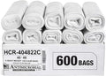 Aluf Plastics High Density Trash Bags, 45 Gallon, 600 Count, 22 Micron (eq), 40" x 48", Clear, for Bathroom, Office, Industrial, Commercial, Janitorial, Municipal, Recycling