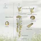 Elephants Wind Chimes for Outside,42" Metal Wind Chinme Indoor/Ourdoor Garden Yard Decoration Patio Home Porch Decor,Unique Windchimes Memorial/House Warming/Birthday Gifts,Elephant Gifts for Women