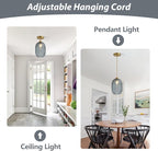 KCO Lighting Smoked Glass Globe Pendant Light Antique Gold Pendant Lights Nordic Blown Glass Pendant Light Single Hanging Light Fixture Mid Century Modern Entry Lighting