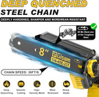 2-in-1 Electric Pole Saws for Tree Trimming,8" Mini Chainsaw Cordless with Extension Pole, 1000W Brushless Motor,Auto Oiling,15.58 FT Max Reach Extension Pole for Outdoors Pruning with 2×Batteries
