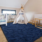 6x9 Large Area Rugs for Living Room, Super Soft Fluffy Modern Bedroom Rug, Navy Blue Indoor Shag Fuzzy Carpets for Girls Kids Nursery Room Home Decor
