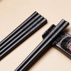 VIWIK 5 Pairs Premium Reusable Chopsticks, Anti-Slip Fiberglass Chop Sticks, Food-Grade Dishwasher Safe Heat-Resistant Durable Utensils for Sushi Japanese Korean Chopstick Gift Set 9.5 Inch