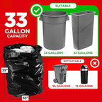 ToughBag 30-33 Gallon Heavy Duty Trash Bags (100 Count) – 33x39" Large Can Liners – Made in USA