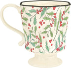 360ml -12.17oz Painted Cherry Fruit Ceramic Mug - Cute irish Coffee Glasses for Latte, Espresso - Gift for Women, Dishwasher Safe