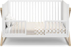 Storkcraft Equinox 3-in-1 Convertible Crib (Driftwood) - Easily Converts to Toddler Bed & Daybed, 3-Position Adjustable Mattress Support Base, Modern Two-Tone Design for Contemporary Nursery