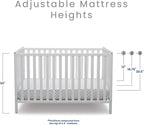 Delta Children Heartland 4-in-1 Convertible Crib - Greenguard Gold Certified, Bianca White