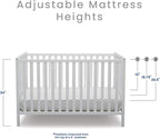 Delta Children Heartland 4-in-1 Convertible Crib, Bianca White + Delta Children Twinkle Galaxy Dual Sided Recycled Fiber Core Crib and Toddler Mattress (Bundle)