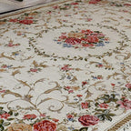 Rustic Shabby Rose Rug Luxury Vintage Elegant Traditional Rugs Accent Floral Rugs Carpet for Home Living Room/Bedroom, 4' x 6', Country Rose
