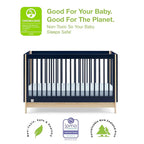 Delta Children babyGap Tate 4-in-1 Convertible Crib + Brannan Bear Bookcase with Bins + Brannan Bear Wall Shelf with 4 Hooks, Navy/Natural (Bundle)