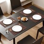 MOSAYT Vinyl Placemats Set of 6-12 X 17 Inch - Faux Leather 100% Waterproof Oil-Proof Wipeable PU Place Mats, Heat Resistant Reversible Table Mats for Kitchen, Dining, Outdoor, Coffee
