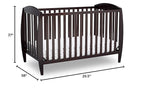 Delta Children Taylor 4-in-1 Convertible Baby Crib, Easy to Assemble, Sustainable New Zealand Wood, JPMA Certified, Dark Chocolate