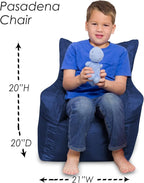 Posh Creations Structured Comfy Bean Bag Chair for Gaming Reading and Watching TV Pasadena Soft Nylon-Navy Pasadena Chair
