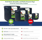 300 Gallon Large Raised Garden Bed Bag (60x24 inch) Big Garden Bag Sturdy Plant Grow Bag for Potato,Tomato Planter,Herb Veggies Planter Bag,Flower Bed,Yard Waste Bag,Lawn Debris Bag,Leaf Bag W/ Gloves