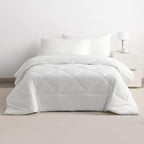NTBAY Twin Comforter Set with Sheets, 5 Pieces Soft and Breathable Twin Bedding Set, Twin Bed in a Bag, Down Alternative Comforter Set Solid Color All Season, Kids Bedding Set, White