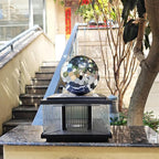 304 Stainless Steel Gazing Ball Sculptures Diamond Decoration Mirror Hollow Metal Ball Ornament Statues Gazing Globe for Home Garden (8 inch)