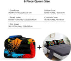 6 Pieces Gaming Bedding Set for Boys Gamer Comforter Set Queen Size,Game Controller Comforter for Boys Kids 6 Pieces Bed in A Bag 3D Gamepad Microfiber Bedding Sets,DJT H5019 Queen
