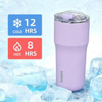 BJPKPK 20oz Spill Proof Coffee Tumbler, Insulated Stainless Steel Cup | Double Wall Vacuum, Leakproof Lid, Keeps Hot/Cold/Iced, BPA Free, Dishwasher Safe, Cupholder, Travel, Forest Green