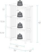 Casual Home "Soho Manhattan 4-Shelf Folding Bookcase 26"" Wide - Natural (333-40)
