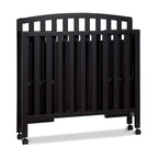 DaVinci Dylan Folding Portable 3-in-1 Convertible Mini Crib and Twin Bed in Ebony, Greenguard Gold Certified