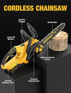 14 Inch Brushless Electric Chainsaw Cordless for Dewalt 20V Battery, Compact Chain Saw with Auto Oiler, Low Kickback, Battery Powered Chainsaw for Tree Trimming, Storm Clean-Up, Wood Cutting, Pruning