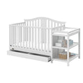 Graco Solano 4-in-1 Convertible Crib and Changer with Drawer (White) – Crib and Changing Table Combo with Drawer, Includes Changing Pad, Converts to Toddler Bed, Daybed and Full-Size Bed