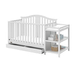 Graco Solano 4-in-1 Convertible Crib and Changer with Drawer (White) – Crib and Changing Table Combo with Drawer, Includes Changing Pad, Converts to Toddler Bed, Daybed and Full-Size Bed