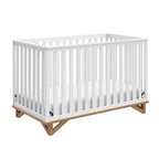 Storkcraft Santa Monica 5-in-1 Convertible Crib (White with Vintage Driftwood) – GREENGUARD Gold Certified, Modern Design, Two-Tone Baby Crib, Converts to Toddler Bed, Daybed and Full-Size Bed