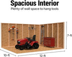 Handy Home Products Designer 12x10 Wooden Storage Shed with Dormer, Windows, and Floor Kit- Paint and Shingles not Included