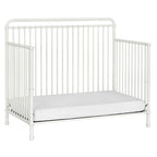 Namesake Winston 4-in-1 Convertible Metal Crib in Washed White, Greenguard Gold Certified