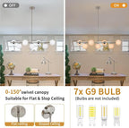 Brushed Nickel Mid Century Modern Chandelier, Linear Sputnik Bubble Pendant Light with Milk Glass Globes, Dimmable Dining Room Light Fixtures over Table for Kitchen Island Living Room Foyer Bedroom
