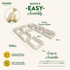 Greenes Fence Original Pine Raised Garden Bed, 8' x 12' x 10.5" U-Shaped Bed - Made in USA with American Pine