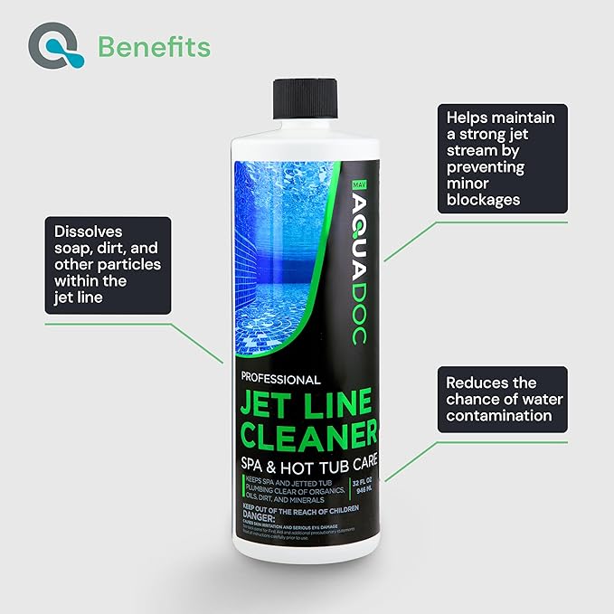 Spa Jet Cleaner for Hot Tub - Spa Jet Line Cleaner for Hot Tubs & Jetted Tub Cleaner to Keep Your Jets Clean - Fast Acting Spa Flush for Hot Tub (Jet Line Cleaner - 1 Quart)