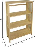 Casual Home "Soho Manhattan 4-Shelf Folding Bookcase 26"" Wide - Natural (333-40)