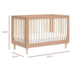 Babyletto Lolly 3-in-1 Convertible Crib with Toddler Bed Conversion Kit in Canyon/Washed Natural, Greenguard Gold Certified