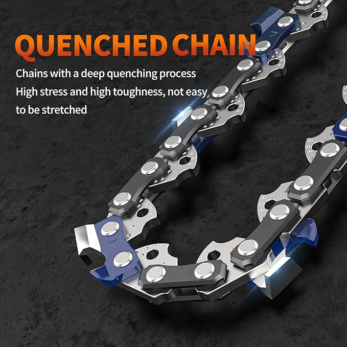 3Pcs 10 Inch Chainsaw Chain, 3/8" LP Pitch .050" Gauge 40 Drive Links,Replacement Chains for Portable Mini Chainsaw, Guide Saw Chain for Chainsaws (10"-40DL-3/8"LP .050"-3pcs)
