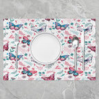 Feelyou Butterfly Table Place Mats, 18"x12" Girl Butterfly Floral Placemats Set of 4 for Beautiful Butterfly Placemat for Kitchen Dining Table Decor Indoor Outdoor Floral Botanical