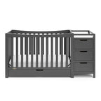 Graco Remi 4-in-1 Convertible Crib & Changer with Drawer (Gray) – GREENGUARD Gold Certified, Crib and Changing -Table Combo, Includes Changing Pad, Converts to Toddler Bed, Daybed and Full-Size Bed