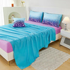PERFEMET Queen Comforter Set with Sheets, 6 Pcs Blue Purple Girls Bedding Set, Tie Dye Rainbow Comforter for Queen Size Bed, Colorful Ombre Bedroom Decor Bed in A Bag for Teens Girls