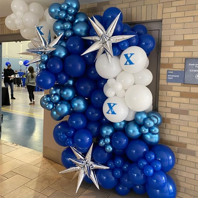 130pcs Royal Blue Balloons Different Sizes 18" 12" 10" 5" Party Latex Balloons for Birthday Graduation Baby Shower Anniversary Nautical Party Decorations