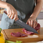 Kitchen Knife Set With Block,6-Piece Professional Chef Cooking Knives Set For Kitchen,Non-Stick Stainless Steel Knife Block Set