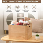 KIRIGEN Stackable Wood Storage Cube/Basket/Bins Organizer for Home Books Clothes Toy Modular Open Cubby Storage System - Office Bookcase Closet Shelves F26-NA