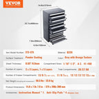 VEVOR Drill Bit Dispenser Cabinet Set, Three-Drawer for 1/16" to 1/2" & Letter Sizes A to Z, Five-Drawer Drill Bit Organizer for Wire Gauge Sizes #1 to #60, 3 Pieces