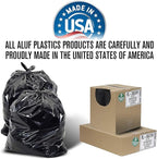 Aluf Plastics T-Tough Roll Pack Low Density Repro Blend Star Seal Coreless Rolls Bag, 45 Gallon Capacity, 46" Length x 40" Width, H Strength, Black (Pack of 100)