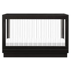 Babyletto Harlow Acrylic 3-in-1 Convertible Crib with Toddler Bed Conversion Kit in Black with Acrylic Slats, Greenguard Gold Certified